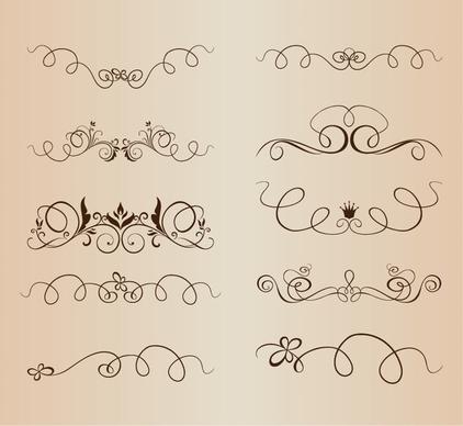 vector set of vintage calligraphic elements