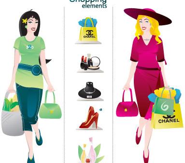 vector shopping elements