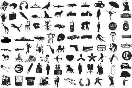 logo icons collection various silhouette style