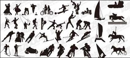 Vector silhouettes of various sports action