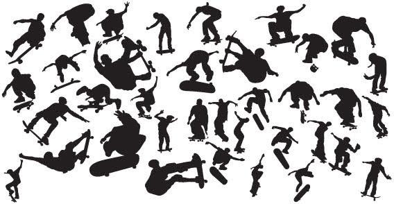 Vector skaters silhouettes