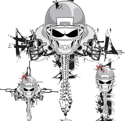Vector Skeleton Football Helmets