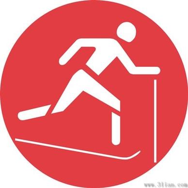 vector skiing icon