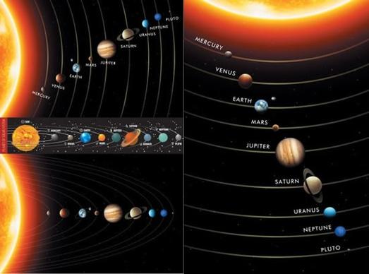solar system background modern design planets layout