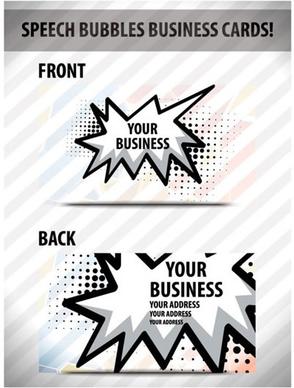 business card template modern flat speech bubble decor