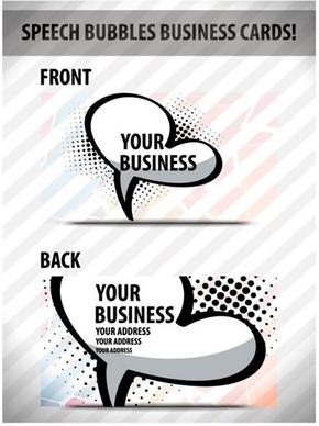 business card templates speech bubble sketch flat classic