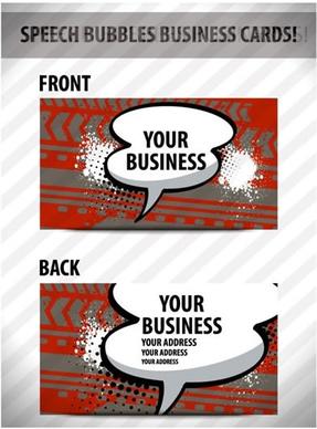 business card templates retro flat speech bubbles sketch