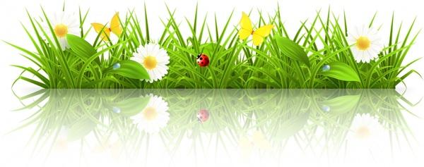 spring grass background shiny colored modern realistic design