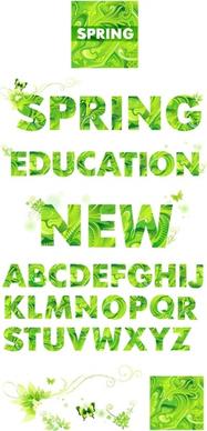 vector spring green letters