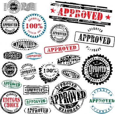 approval stamps templates classical grunge design