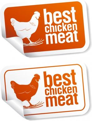 food sticker template chicken sketch modern decor