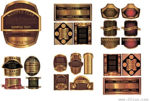 labels templates elegant luxury shiny golden decor