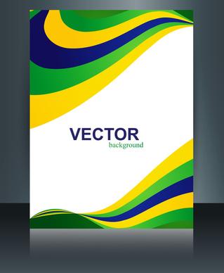 vector stylish wave brochure template for brazil flag concept beautiful design