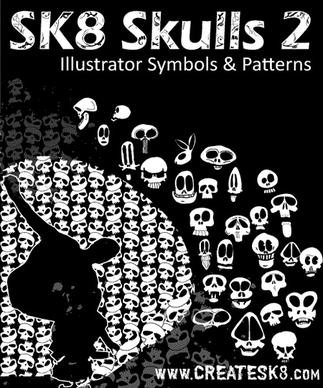 horror banner black and white design skulls decoration