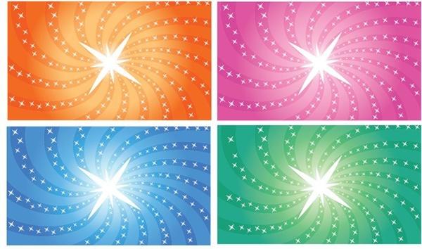 stars background sets colorful bright spiral decoration