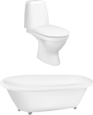 vector toilet design elements set