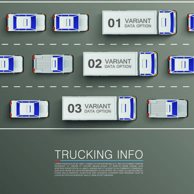 vector trucking infographics