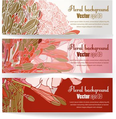 vector vintage floral banners set