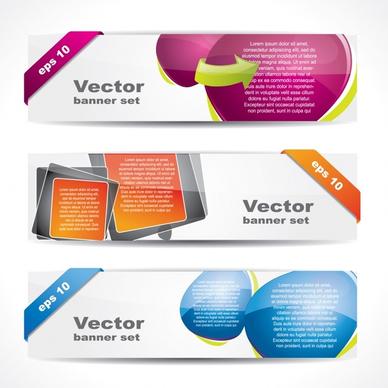 web banner templates colorful modern bright horizontal shape