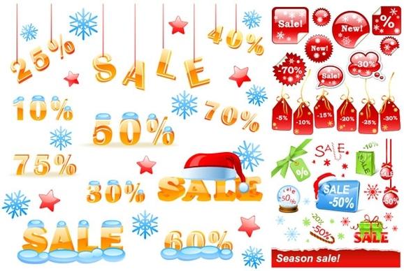 vector winter discount sales chart