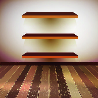 vector wood shelf set