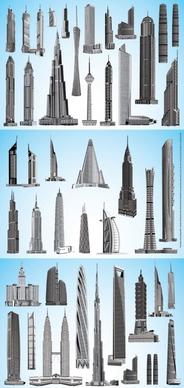 vector world famous highrise buildings