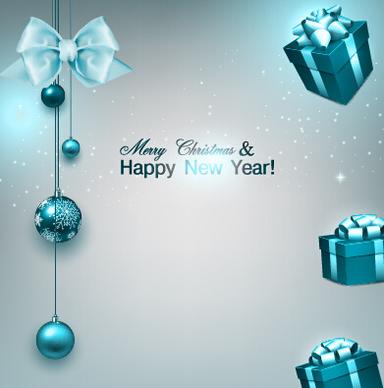 vector xmas with new year art background set