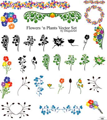 Vectors - Flowers set