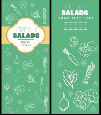 vegetable leaflet template green design white icons sketch