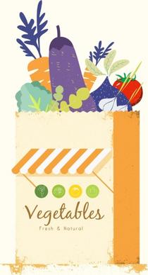 vegetable stores advertisement multicolored retro design