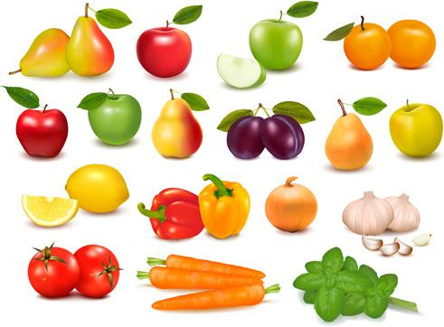 vegetables and fruit design elements vector