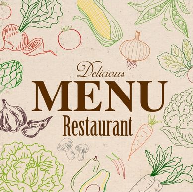 vegetarian menu template vegetable icon sketch