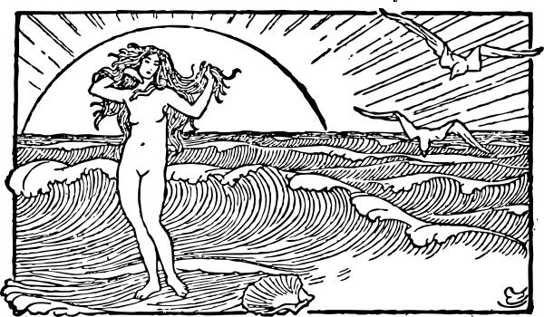 Venus And The Half Shell clip art