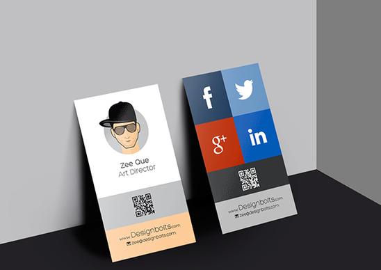 vertical business card design template