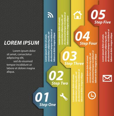 vertical tags vector illustration of sequence infographic diagram