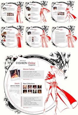 very taste of european and american clothing art design page templates