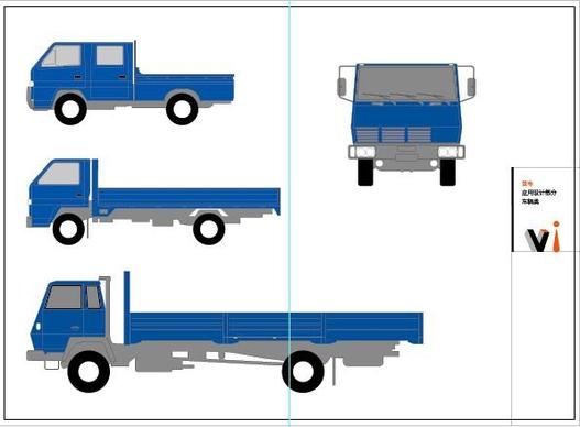 trucks icons sketch colored design various view style