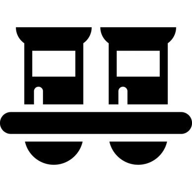 vials sign icon flat symmetric black white outline