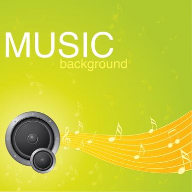 music background modern dynamic notes speakers decor