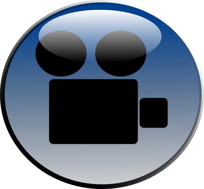 Video Camera Glossy Icon clip art