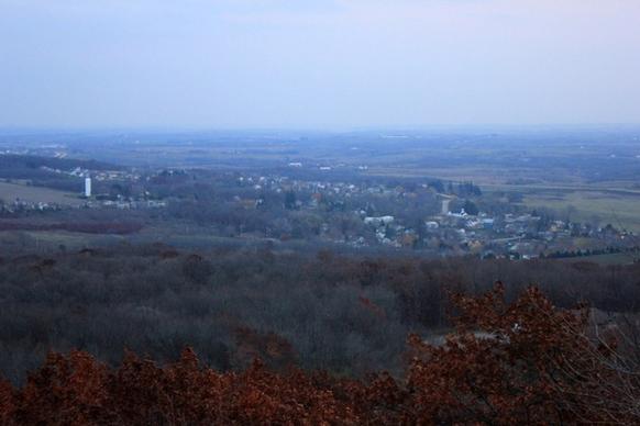 view from east tower in blue mound state park wisconsin