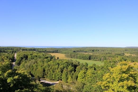 view from tower on washington island wisconsin