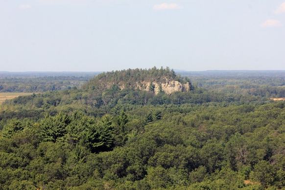 view of bluff at mill bluff state park wisconsin