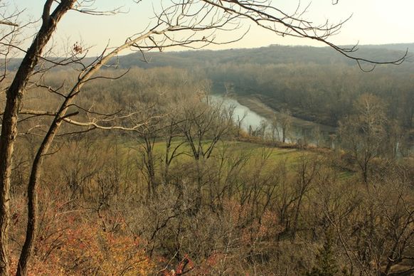 view of meadow and river at castlewood state park missouri
