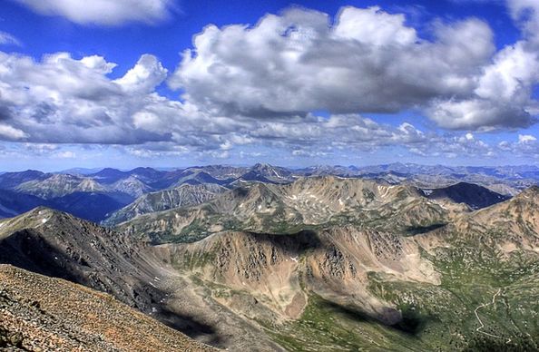 view of the rockies from mount elbert colorado