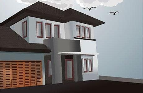 house painting colored modern 3d sketch