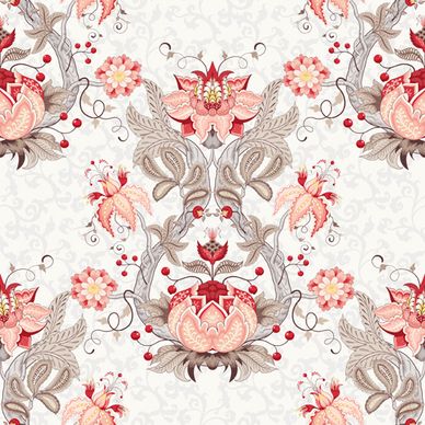 vine with flower seamless pattern vector