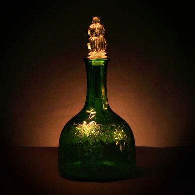 vinegar jar green glass bottle