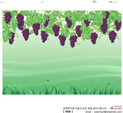 grapes background colored realistic style decoration