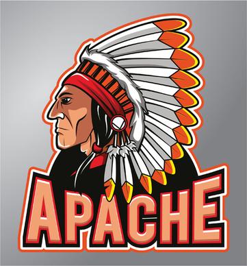 vintage apache logo vector